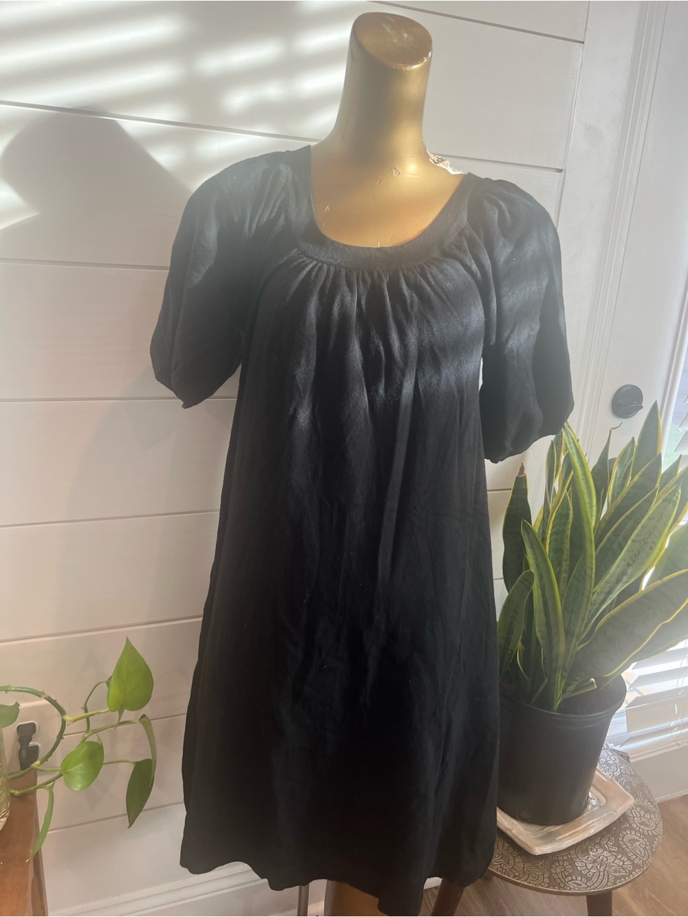 Mossimo brand, Classic Black Puff-Sleeve Smock Dress